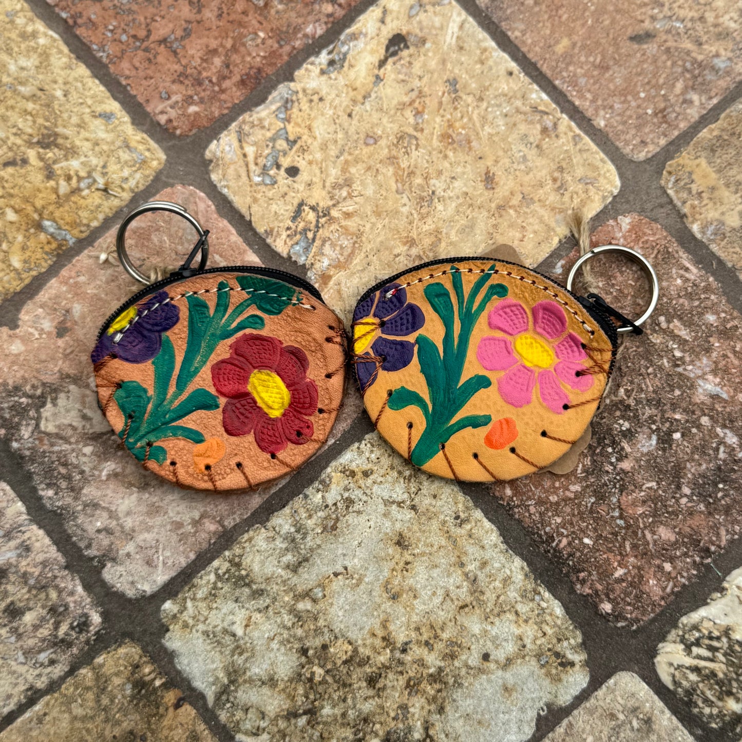 Frida Kahlo and floral small coin purses | Handmade in Mexico | Frida inspired | Purse and small bag |