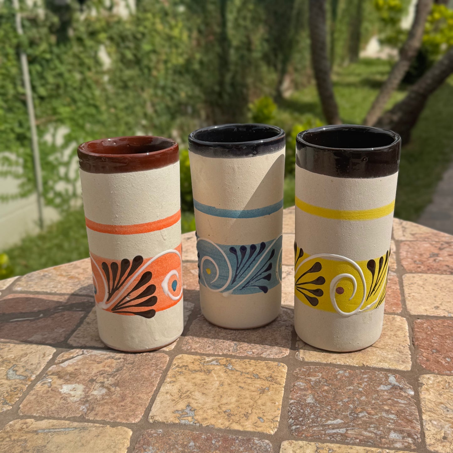 Mexican ceramic clay Tumbler/cup | Handmade in Mexico | Kitchen | Sets of 5, 10, 15, and 20 available! | Perfect for parties and weddings