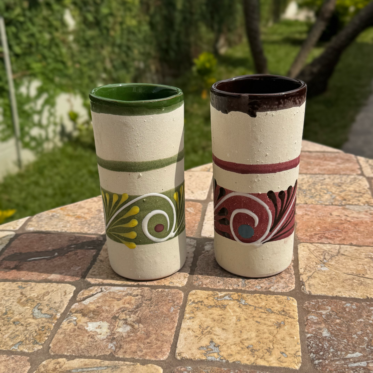 Mexican ceramic clay Tumbler/cup | Handmade in Mexico | Kitchen | Sets of 5, 10, 15, and 20 available! | Perfect for parties and weddings