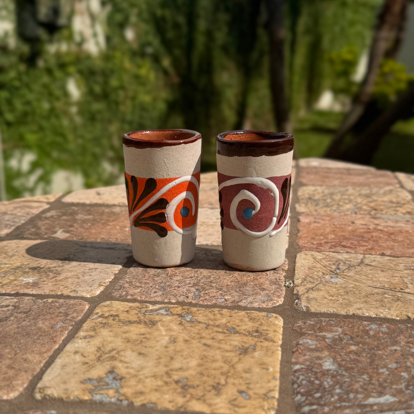 Mexican Ceramic shot glasses | Tequileros | Handmade in Mexico | Set of 5, 10, 15, and 20 available | Quinceanera, wedding, and party favors