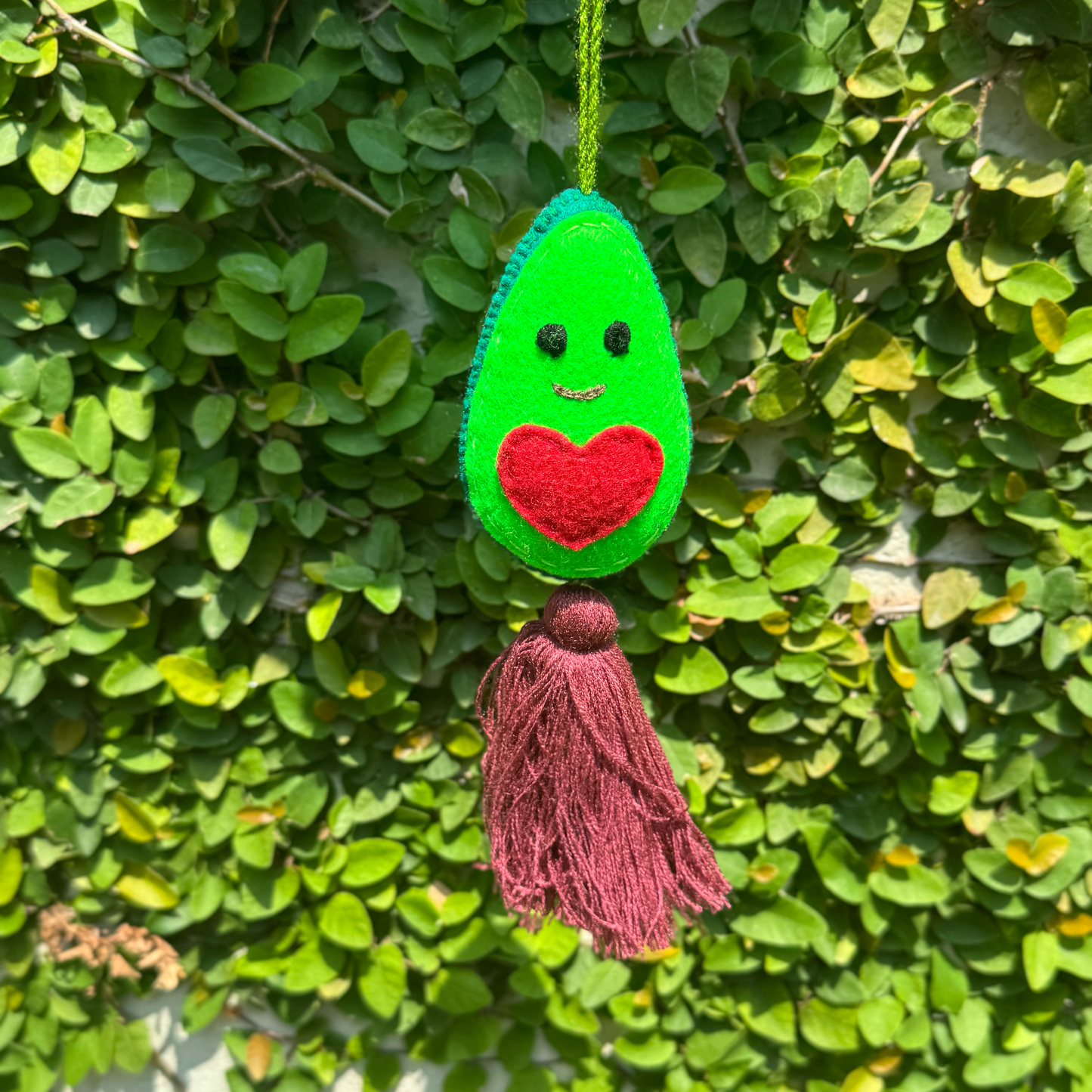 Fruit and veggie car tassel accessory | Strawberry, pineapple, avocado, and apple | Car decor | Handmade in Mexico