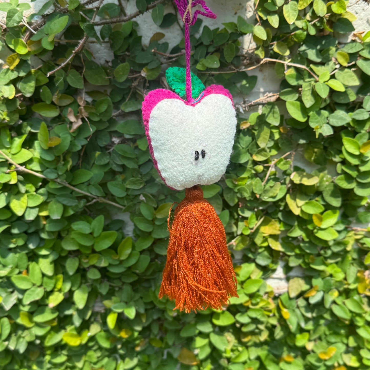 Fruit and veggie car tassel accessory | Strawberry, pineapple, avocado, and apple | Car decor | Handmade in Mexico