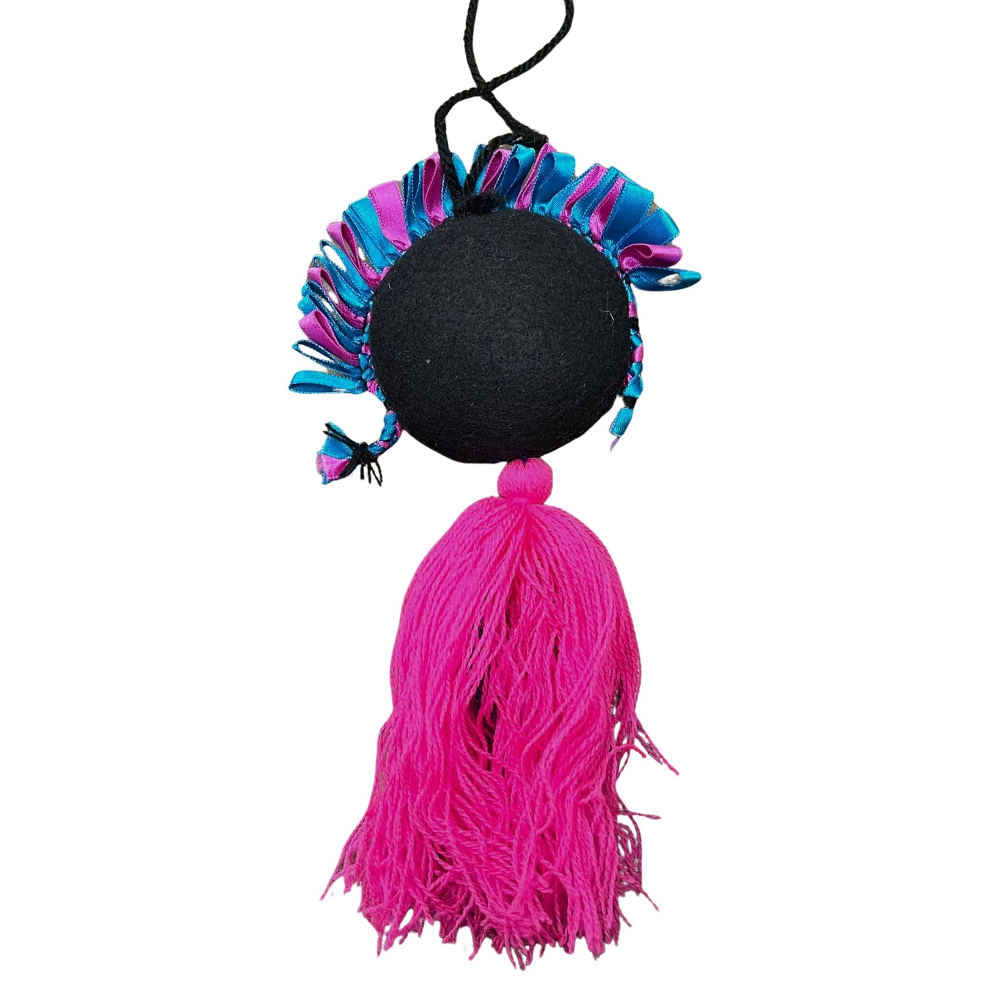 Made in Mexico Frida Inspired Tassel Pom Pom Windshield Hanger Car Charm Rearview Mirror