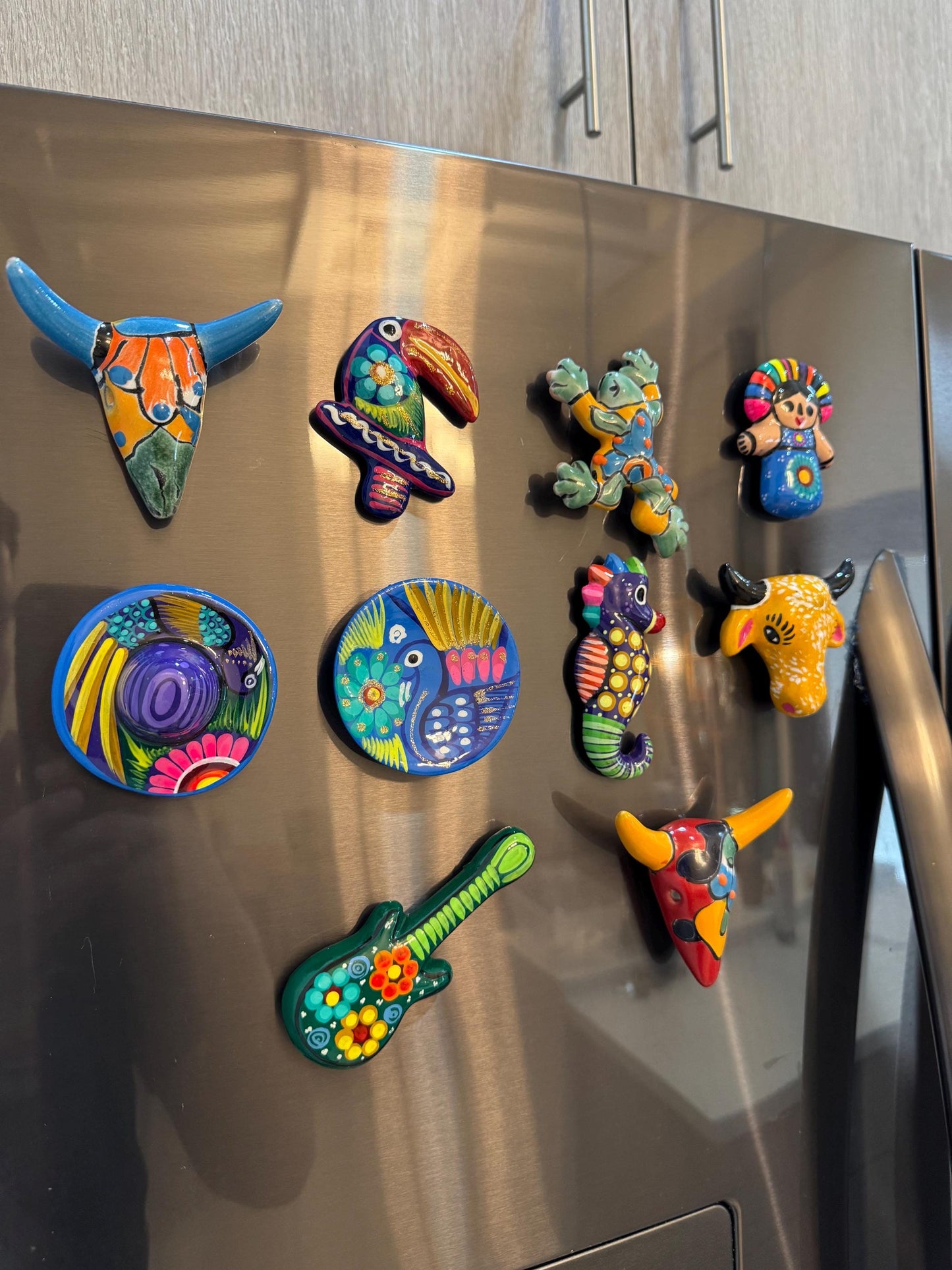 Mexican Talavera Fridge Magnet Cute Authentic Gift Hand Made and Painted! Housewarming party gift