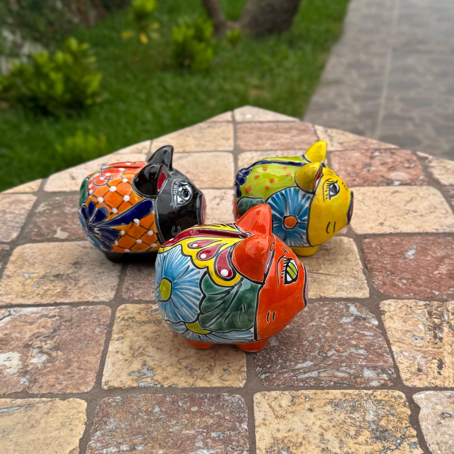 Mexican Talavera Piggy Bank | Handmade in Mexico | Paperweight | House and bedroom decor | Vibrant and colorful design
