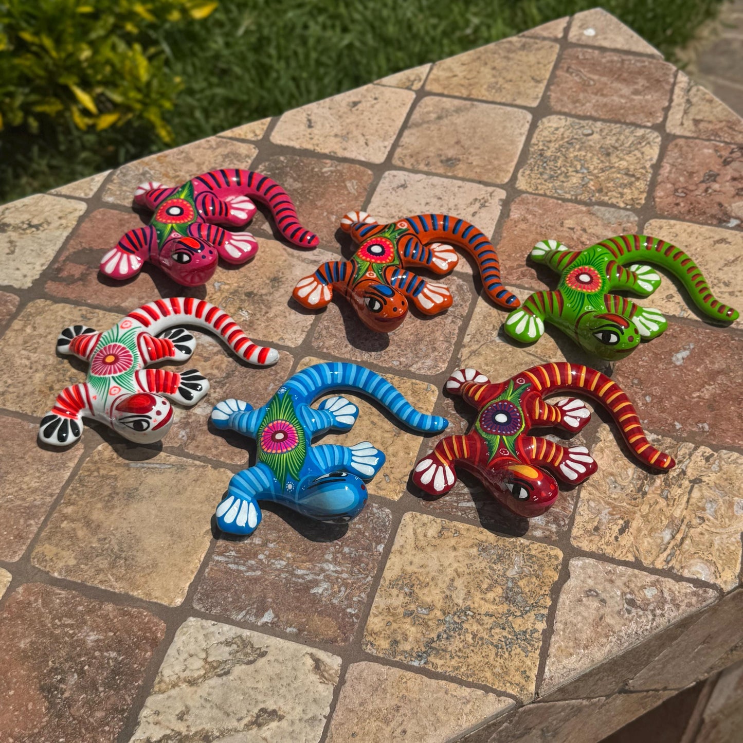 Talavera Clay Lizard | Handmade and hand-painted in Mexico | Wall art | Yard decor