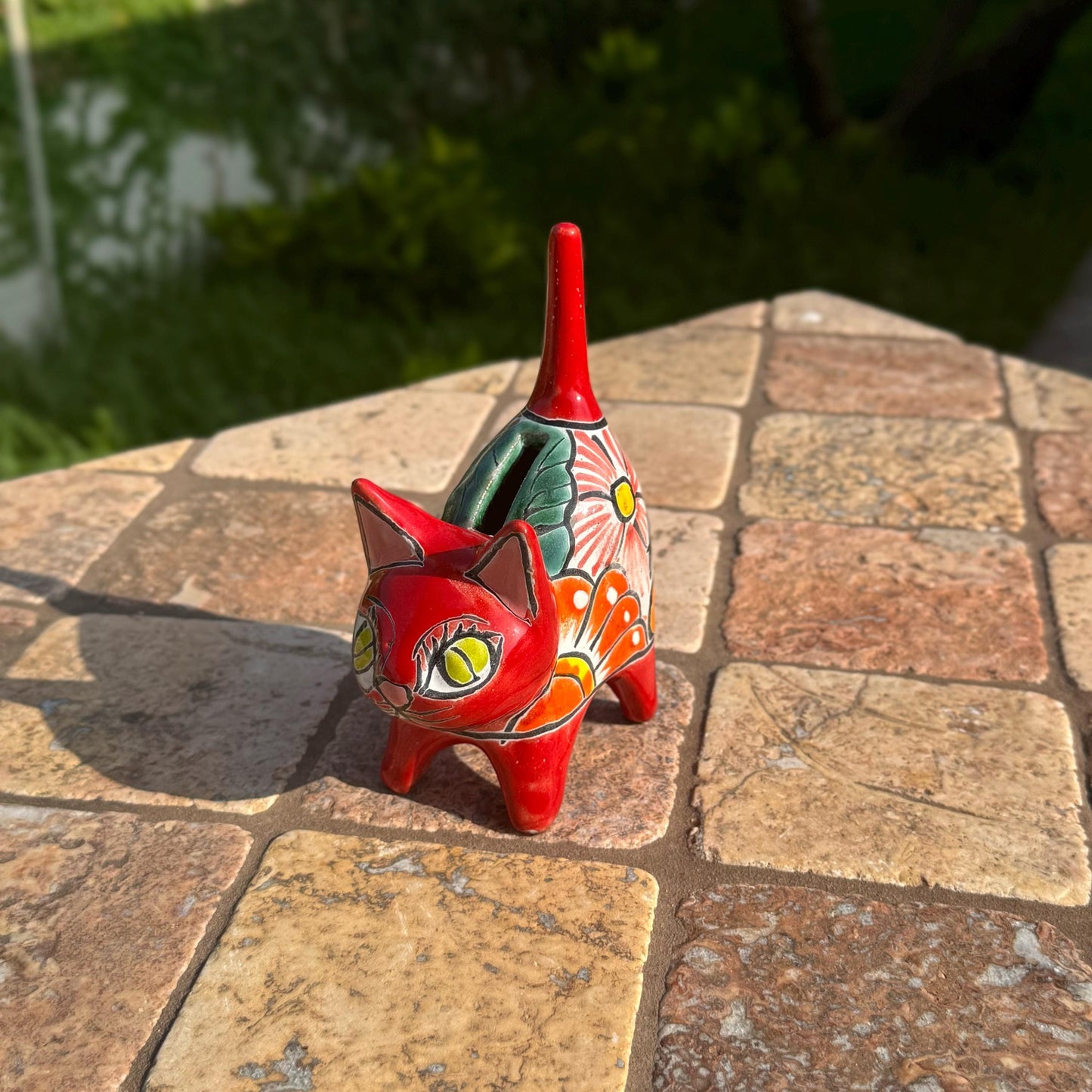 Talavera ceramic cat ring holders | Handmade in Mexico | Bedroom decor | Jewelry (ring) organizer | cat statue