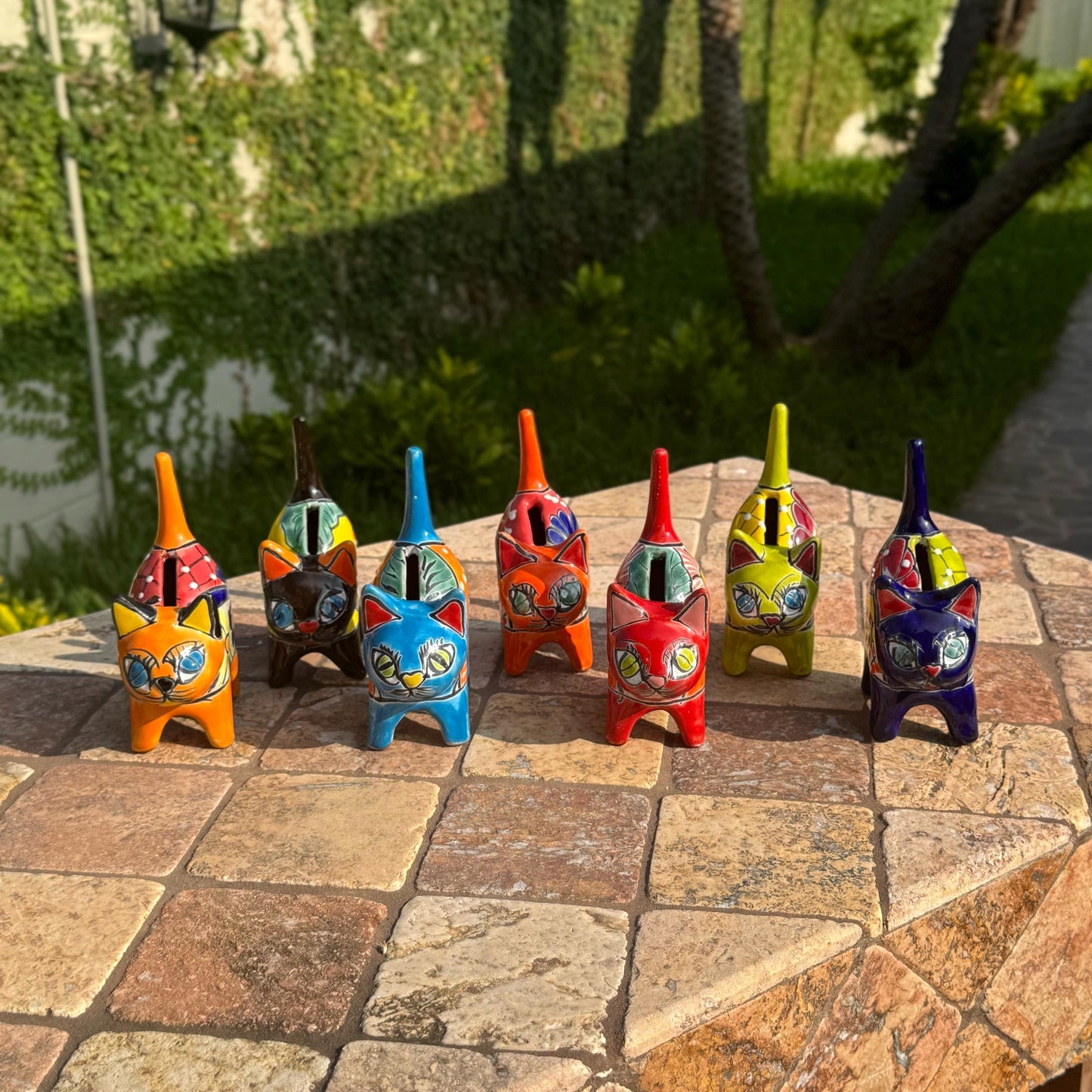 Talavera ceramic cat ring holders | Handmade in Mexico | Bedroom decor | Jewelry (ring) organizer | cat statue