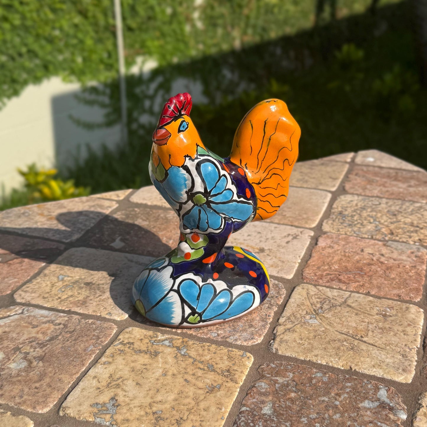 Ceramic Rooster Figurine | Handmade in Mexico | Vibrant and colorful design | Traditional talavera | Decor | Gallo