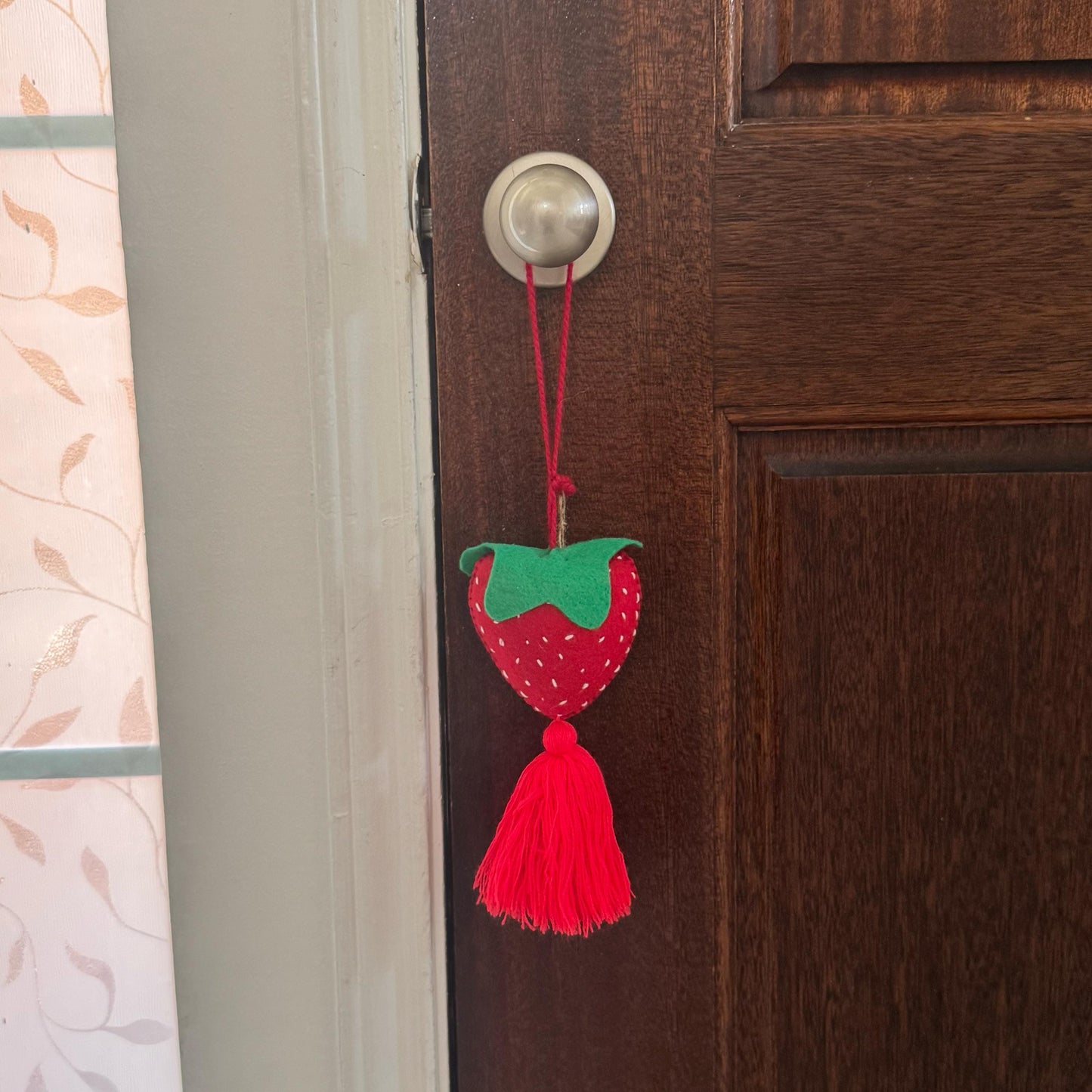Fruit and veggie car tassel accessory | Strawberry, pineapple, avocado, and apple | Car decor | Handmade in Mexico