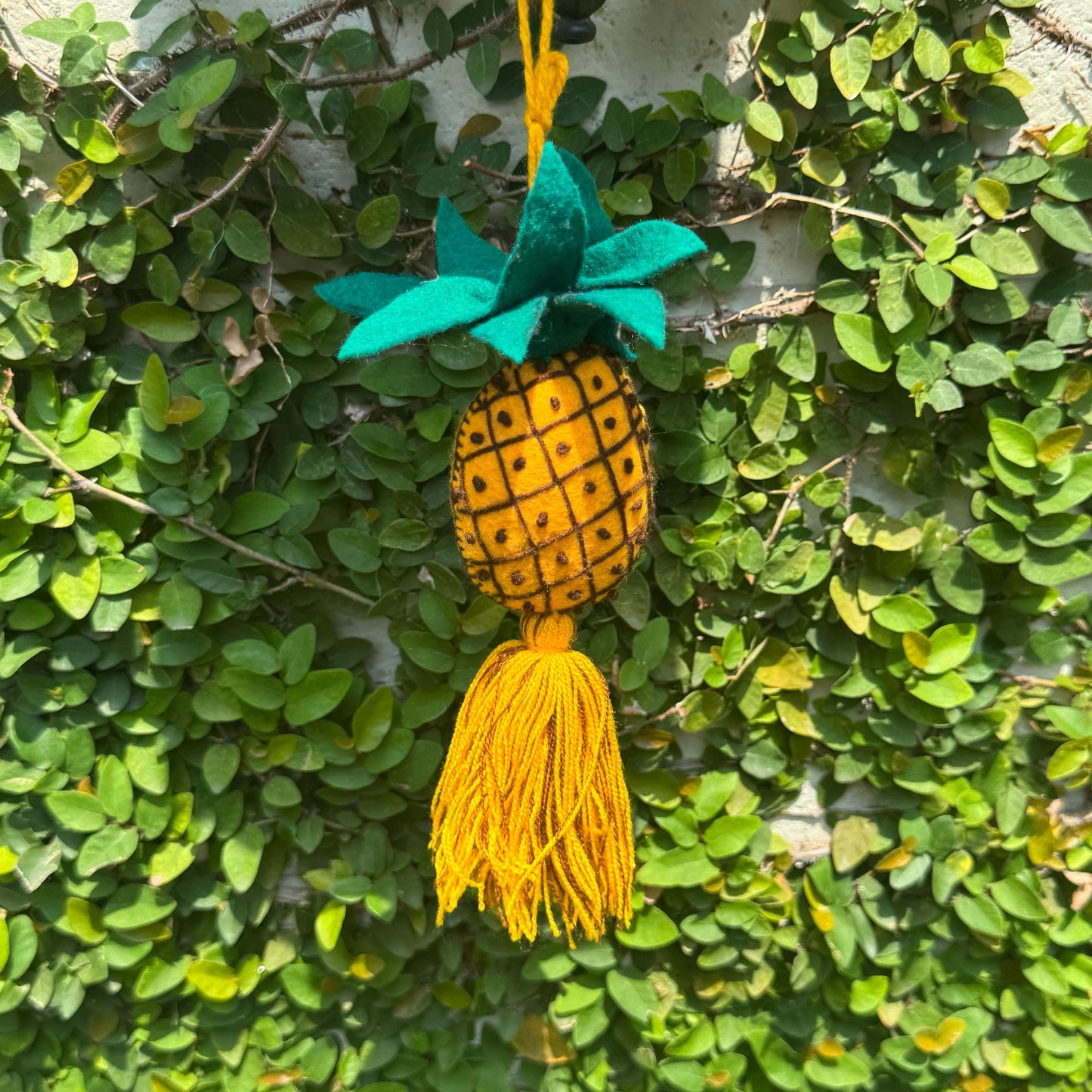 Fruit and veggie car tassel accessory | Strawberry, pineapple, avocado, and apple | Car decor | Handmade in Mexico