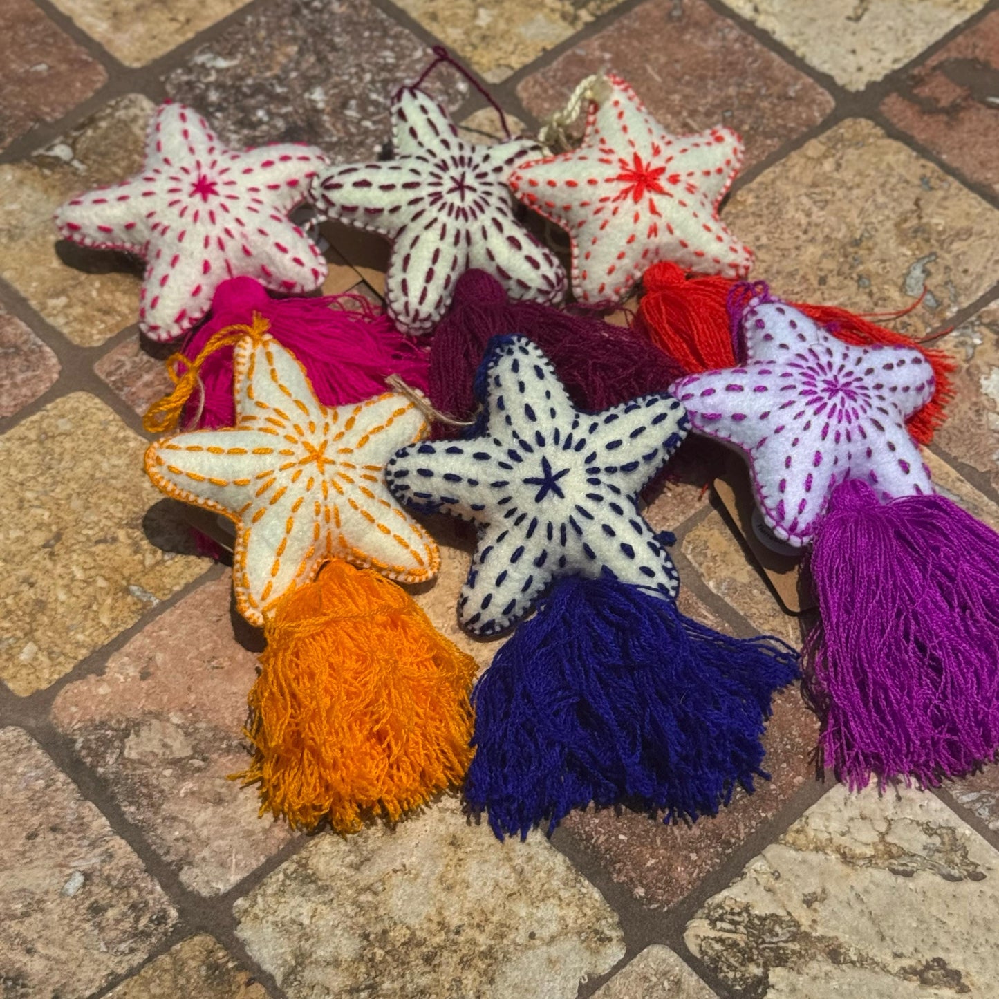 Hanging star tassel | Handmade in Mexico | Car, bag, or purse charm | Car accessory | Sets of 5, 10, 15, and 20 available!