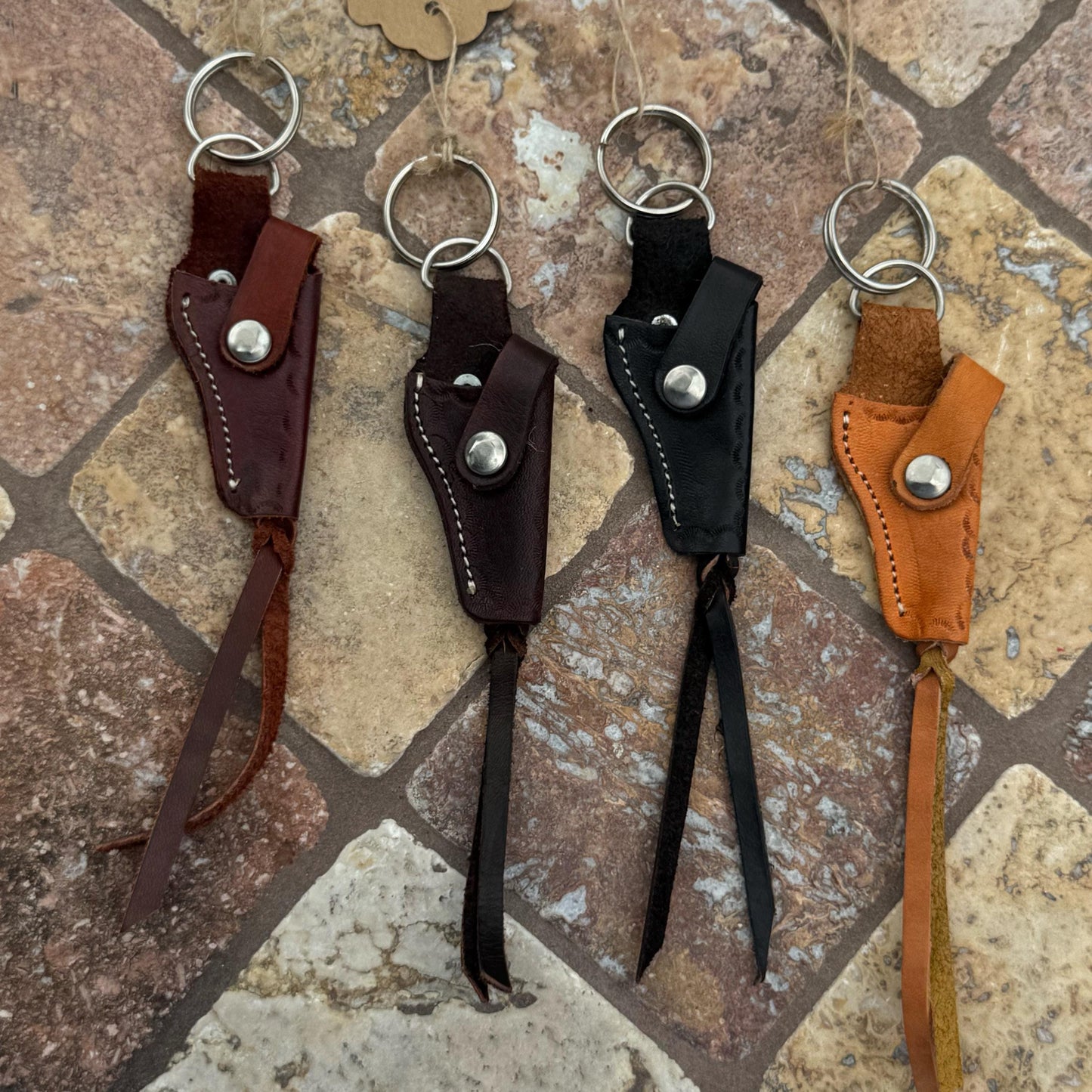 Leather Pistol Holder Keychain | Handcrafted in Mexico | Western | Cowboy | Vaquero