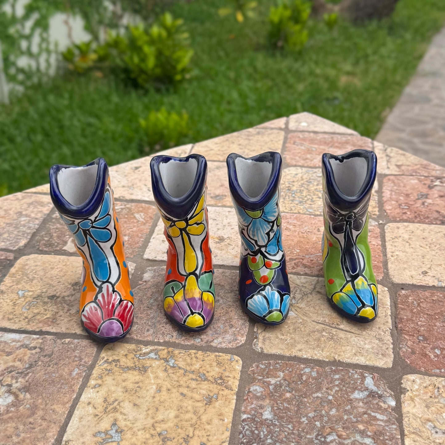 Ceramic decorative boot | Handmade in Mexico | Talavera pottery | Home decor | Outdoor and patio decor| Living room and bedroom decor |