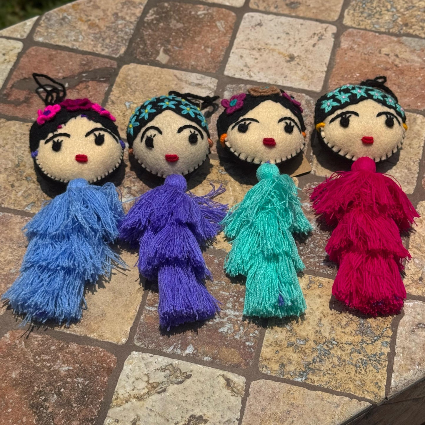 Frida Kahlo inspired hanging car tassel | Handmade in Mexico | Car accessory | Bag tassel | Decor | Sets of 5, 10, 15, and 20 available!