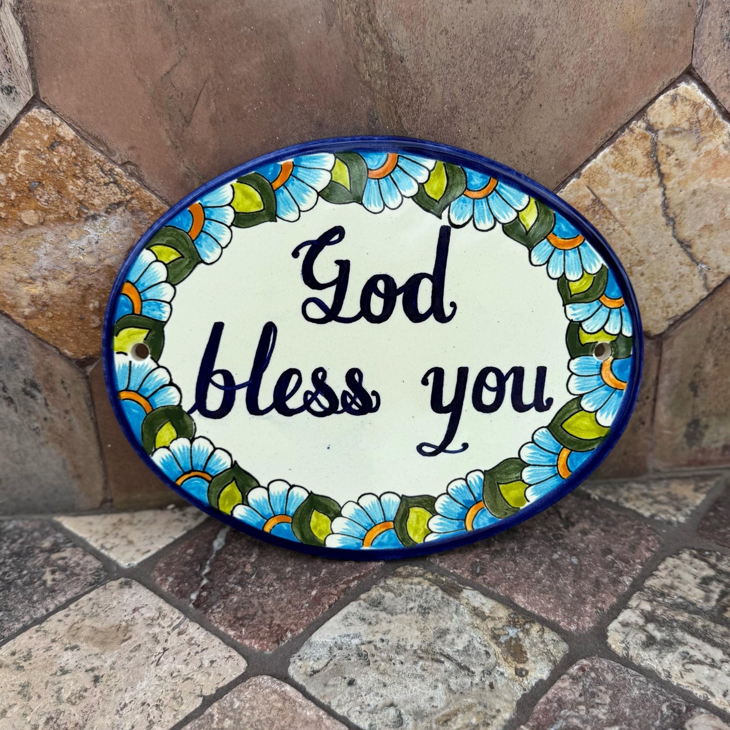 Pottery Welcome signs | Handmade in Mexico | Hanging wall decor | God bless you signs