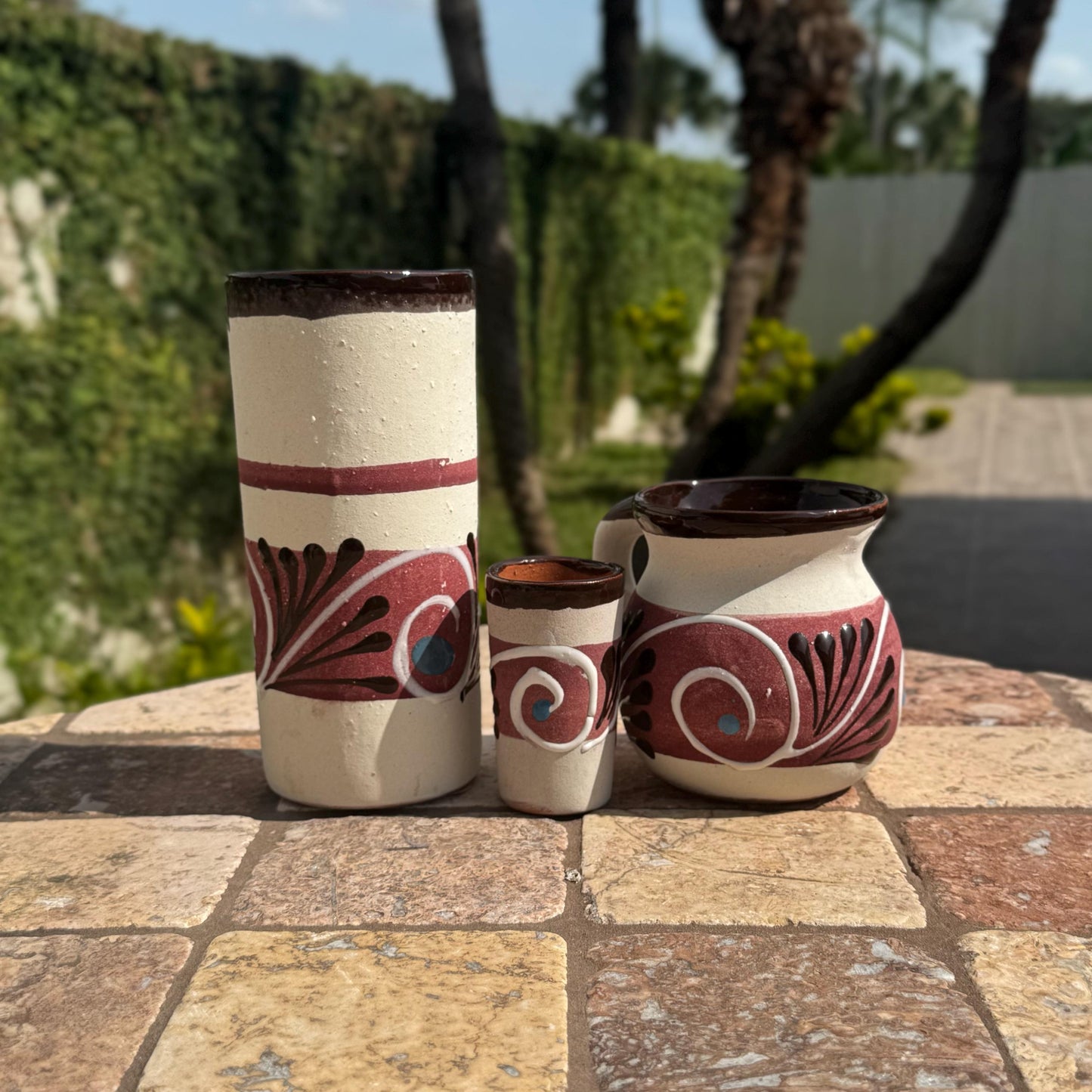 Mexican mug, tumbler, and shot glass trio | Handmade in Mexico | Kitchen and dining | Water tumbler | Shot glass | Coffee and tea mug