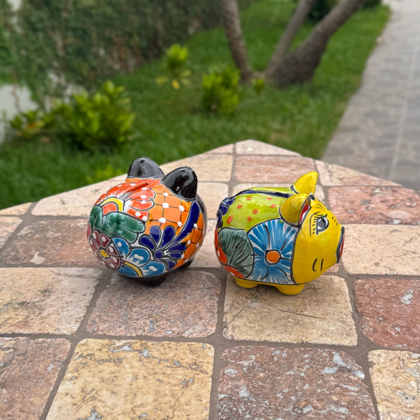 Mexican Talavera Piggy Bank | Handmade in Mexico | Paperweight | House and bedroom decor | Vibrant and colorful design