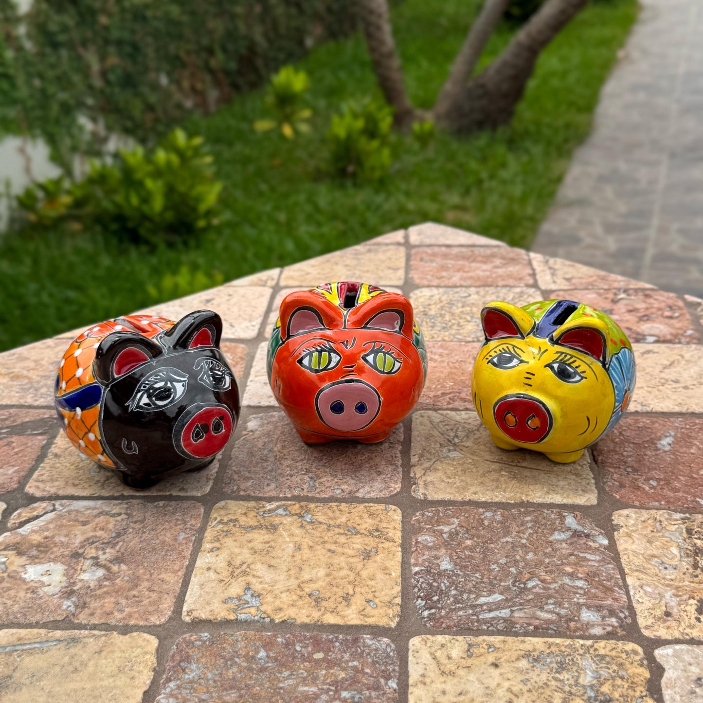 Mexican Talavera Piggy Bank | Handmade in Mexico | Paperweight | House and bedroom decor | Vibrant and colorful design