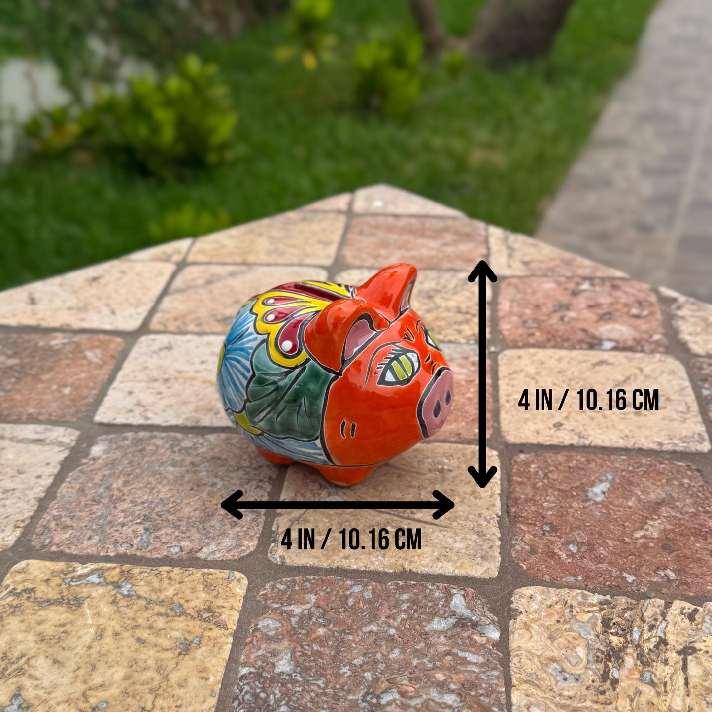 Mexican Talavera Piggy Bank | Handmade in Mexico | Paperweight | House and bedroom decor | Vibrant and colorful design