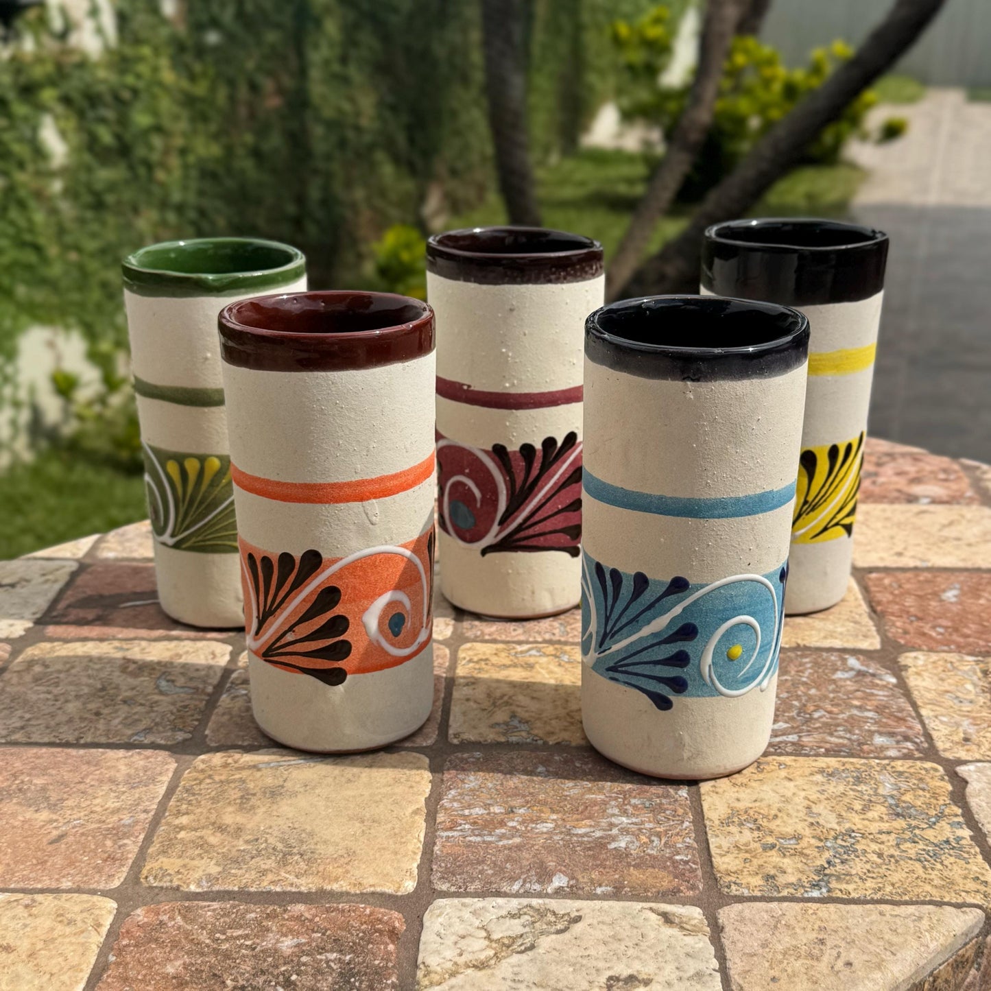 Mexican ceramic clay Tumbler/cup | Handmade in Mexico | Kitchen | Sets of 5, 10, 15, and 20 available! | Perfect for parties and weddings