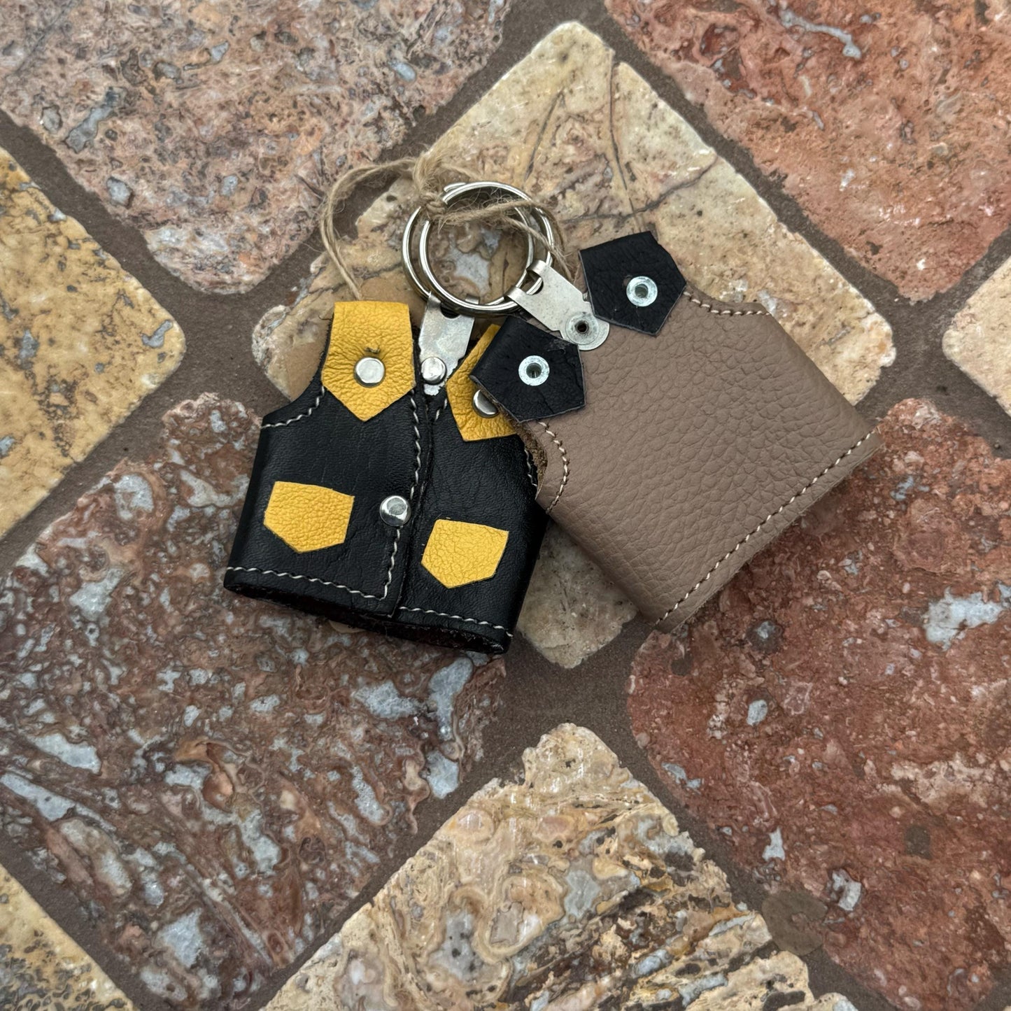 Leather cowboy vest keychain | Handmade in Mexico | key charm | Cowboy and western themed
