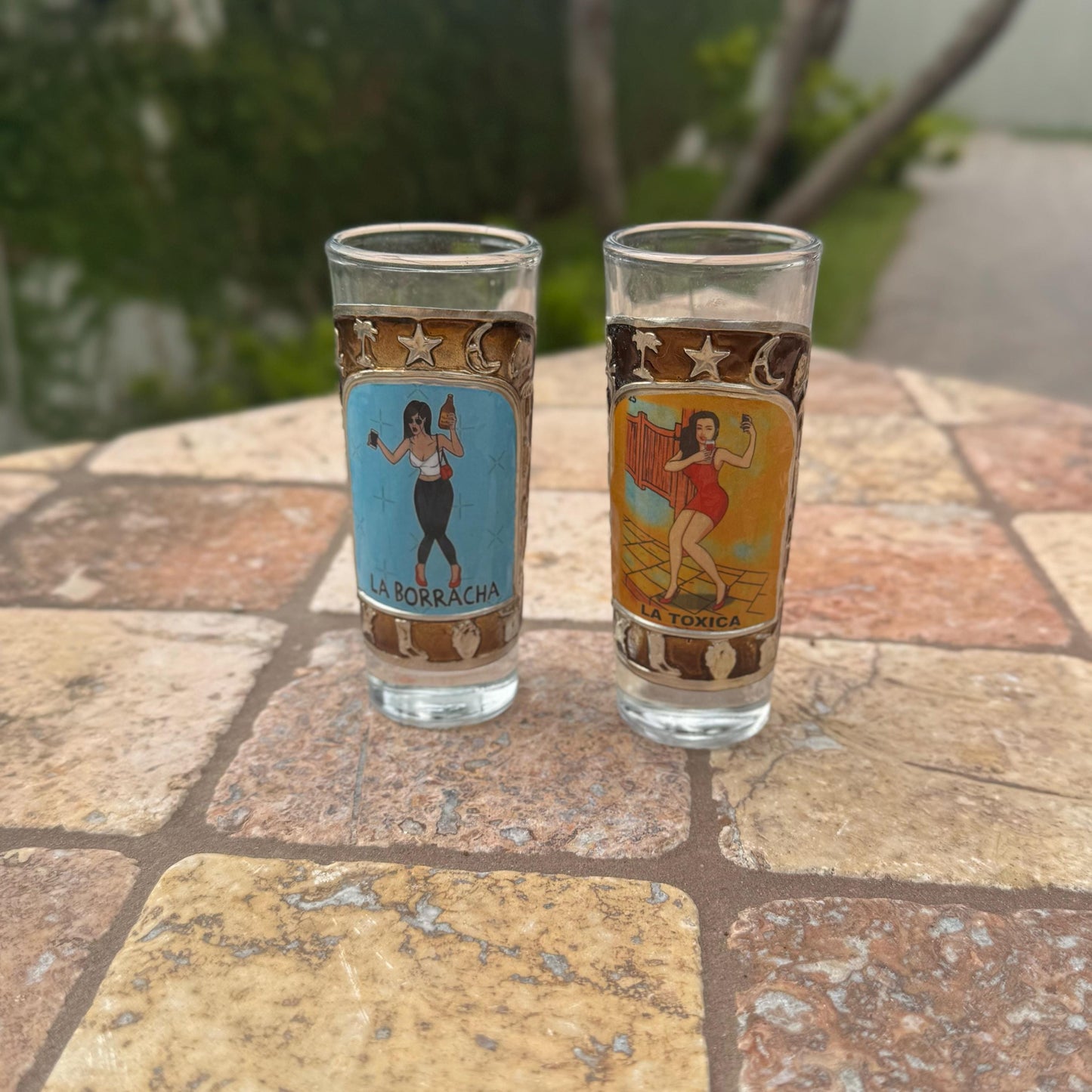 Loteria shot glasses | Handmade in Mexico | Barware | Loteria Bingo game | Colorful and unique shot glass | Kitchen and dining room decor