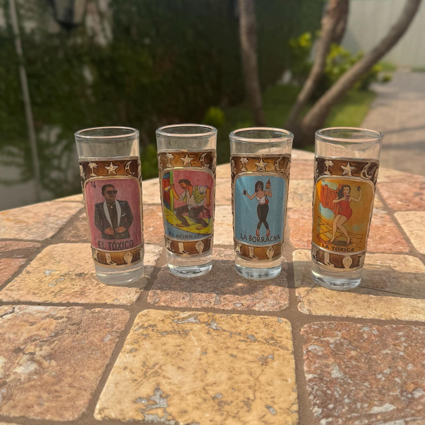 Loteria shot glasses | Handmade in Mexico | Barware | Loteria Bingo game | Colorful and unique shot glass | Kitchen and dining room decor