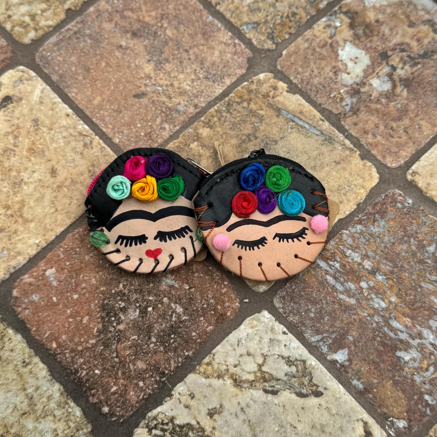 Frida Kahlo and floral small coin purses | Handmade in Mexico | Frida inspired | Purse and small bag |