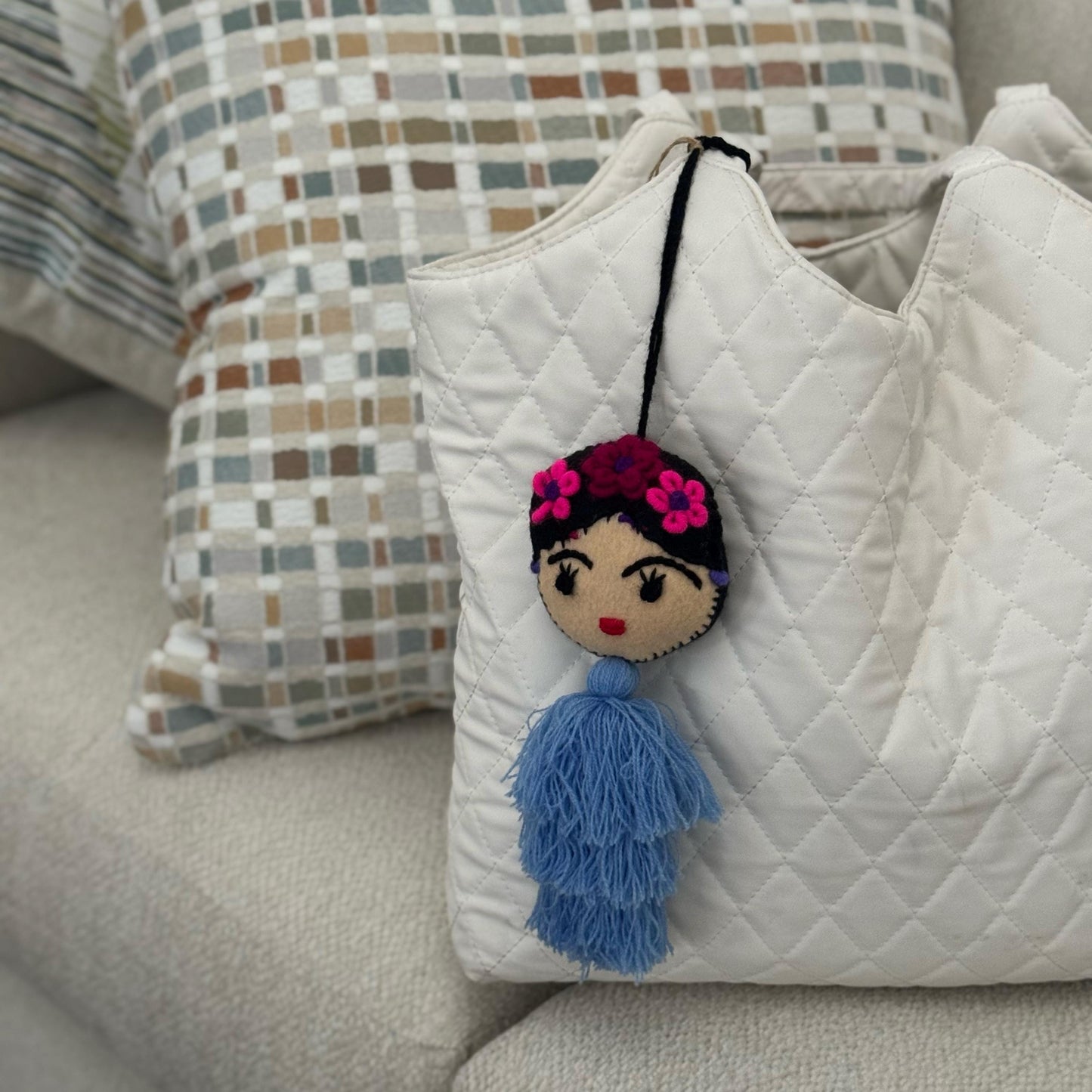 Frida Kahlo inspired hanging car tassel | Handmade in Mexico | Car accessory | Bag tassel | Decor | Sets of 5, 10, 15, and 20 available!