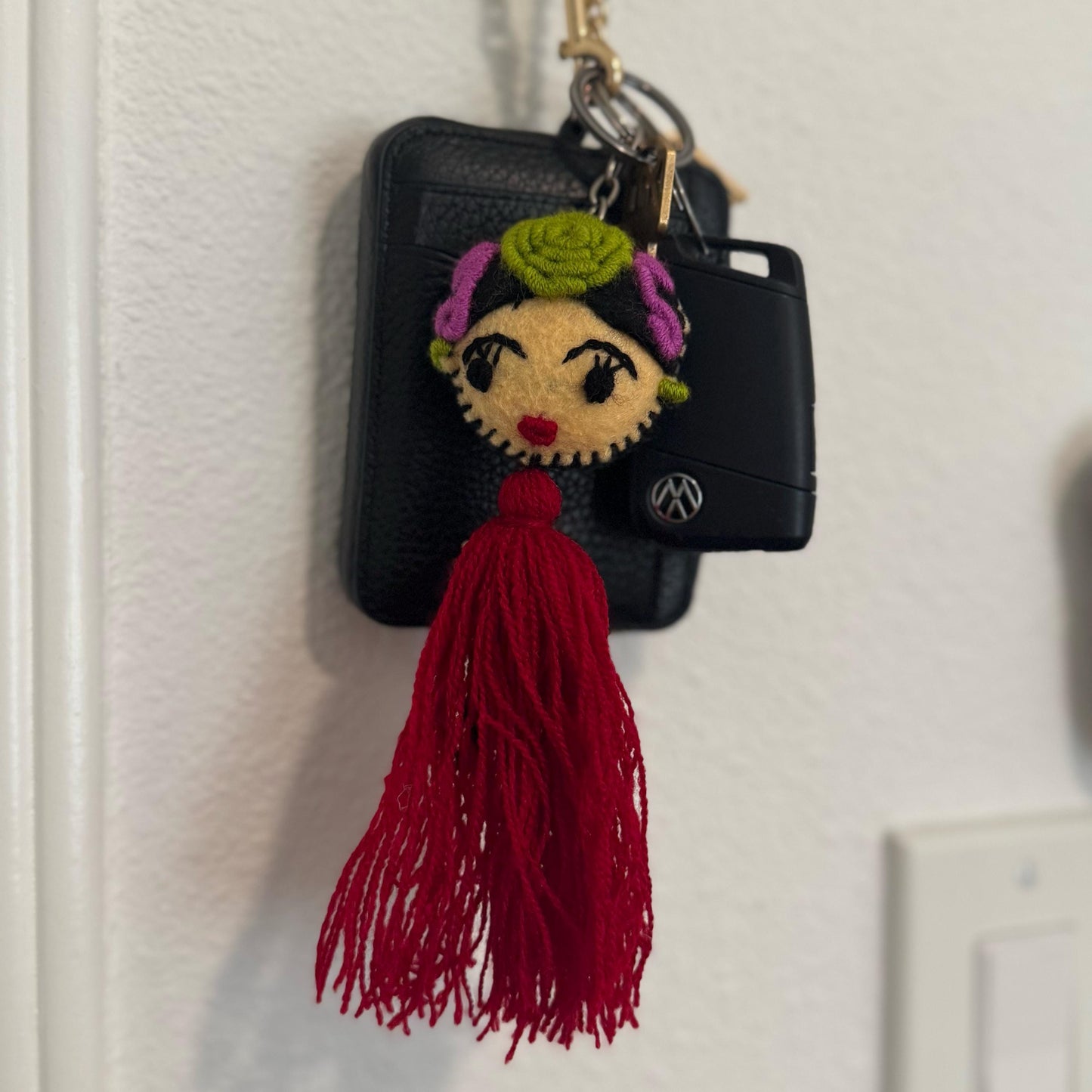 Frida Kahlo Tassel Keychain | Handmade in Mexico | Key accessory | Wallet addition | Colorful Tassel