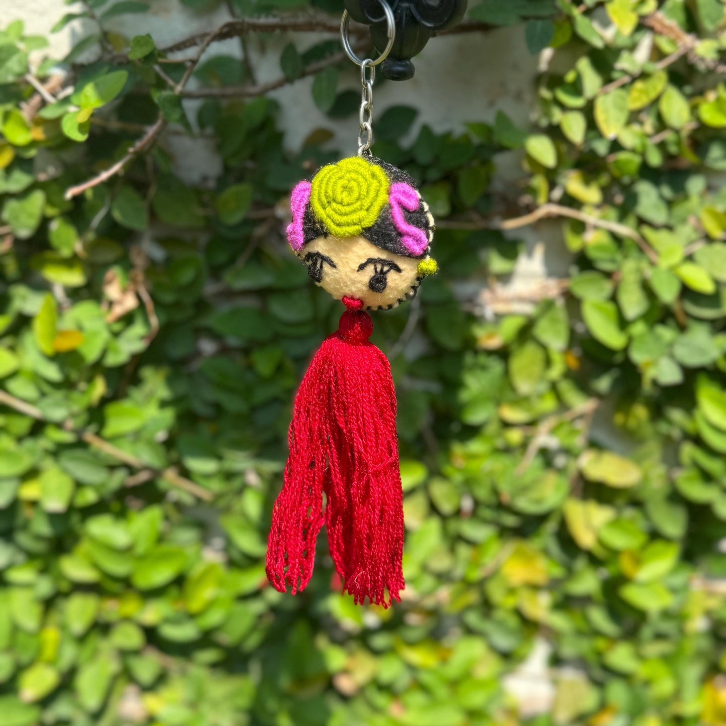 Frida Kahlo Tassel Keychain | Handmade in Mexico | Key accessory | Wallet addition | Colorful Tassel