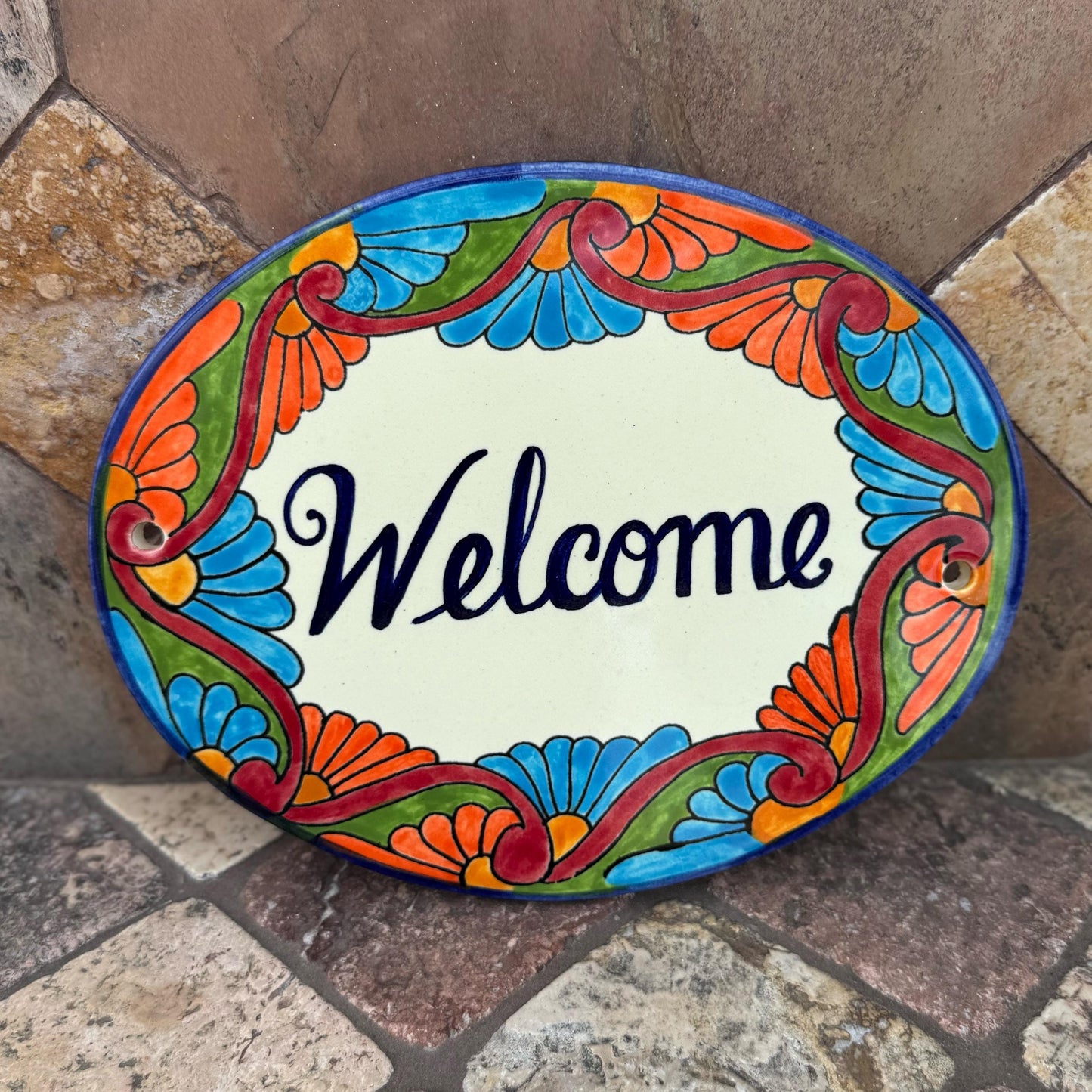 Pottery Welcome signs | Handmade in Mexico | Hanging wall decor | God bless you signs