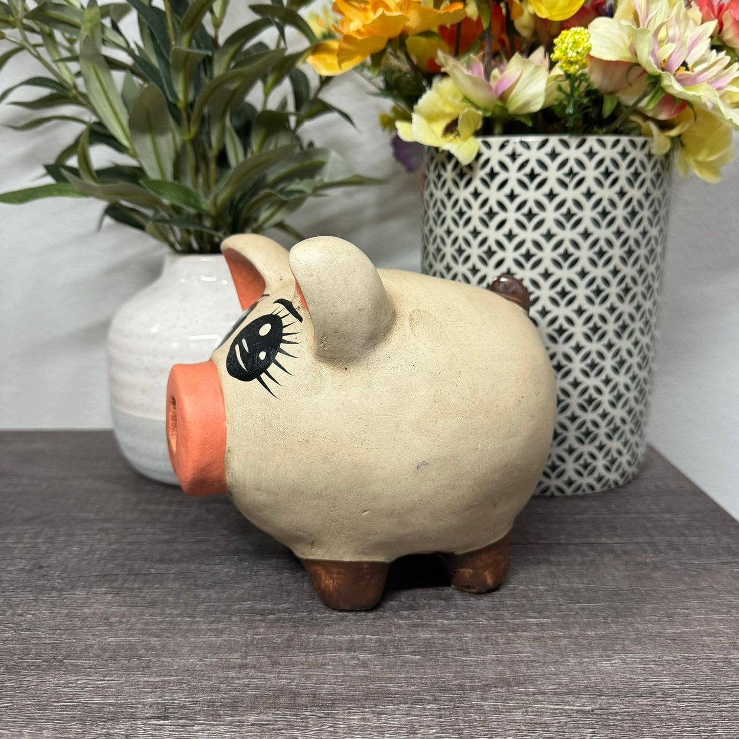 Mexican Clay Piggy Bank Hand Painted Super Cute and Practical Ceramic Piggy Bank