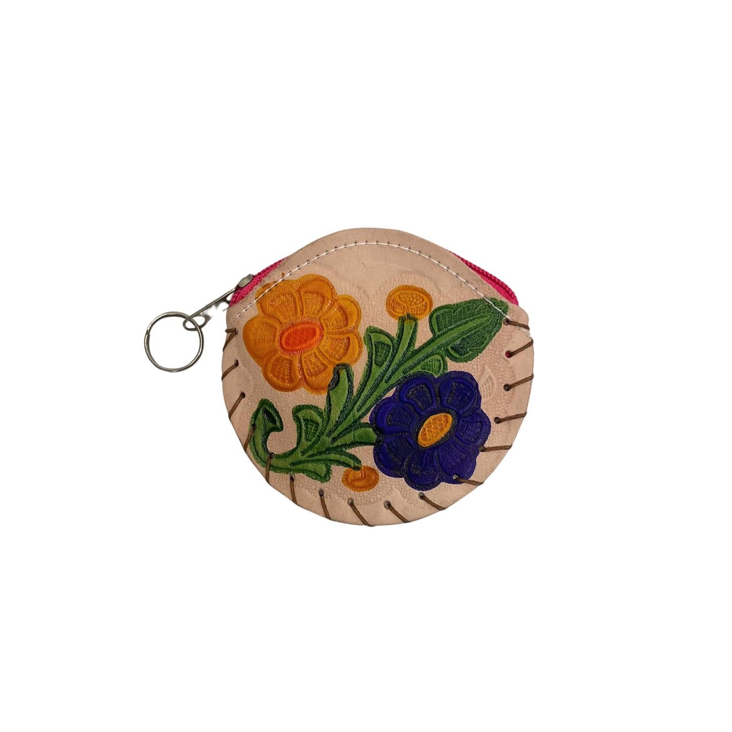 Frida Kahlo Inspired & Floral Coin Authentic Leather Purses Unique Designs! 4 Inches