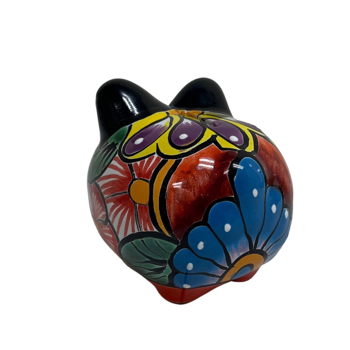 Tierra Bonita Clay Piggy Bank Colorful Hand Painted Coin Bank, Paper weight, Decoration traditional Mexican Good Luck