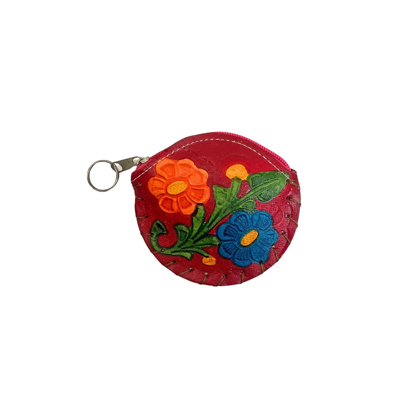 Frida Kahlo Inspired & Floral Coin Authentic Leather Purses Unique Designs! 4 Inches