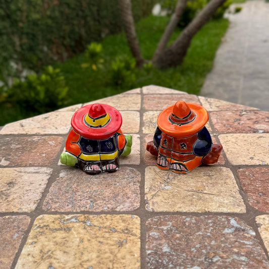 Salt and Pepper Rancherito Shaker | Handmade in Mexico | Talavera colorful design | Kitchen decor