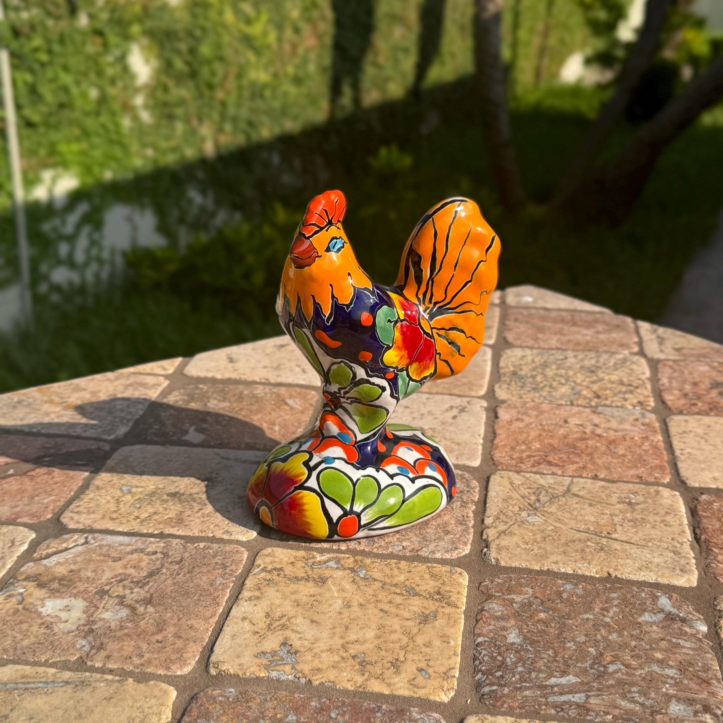 Ceramic Rooster Figurine | Handmade in Mexico | Vibrant and colorful design | Traditional talavera | Decor | Gallo