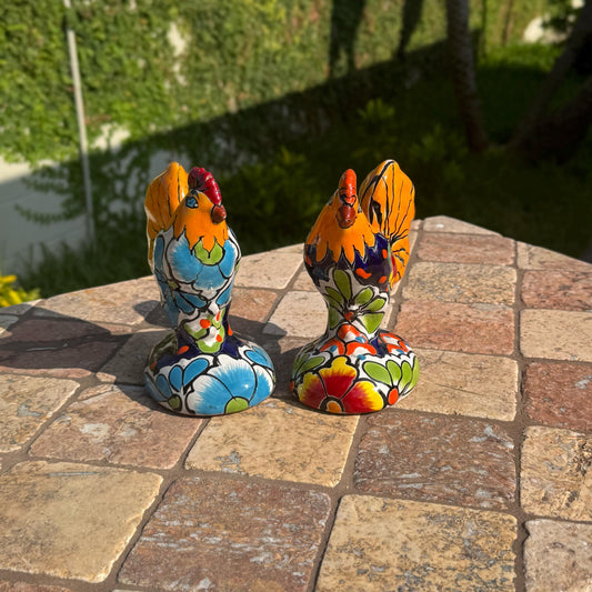 Ceramic Rooster Figurine | Handmade in Mexico | Vibrant and colorful design | Traditional talavera | Decor | Gallo