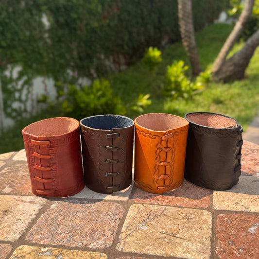 Leather can holder | handcrafted in Mexico | can cozies | Beverage holder