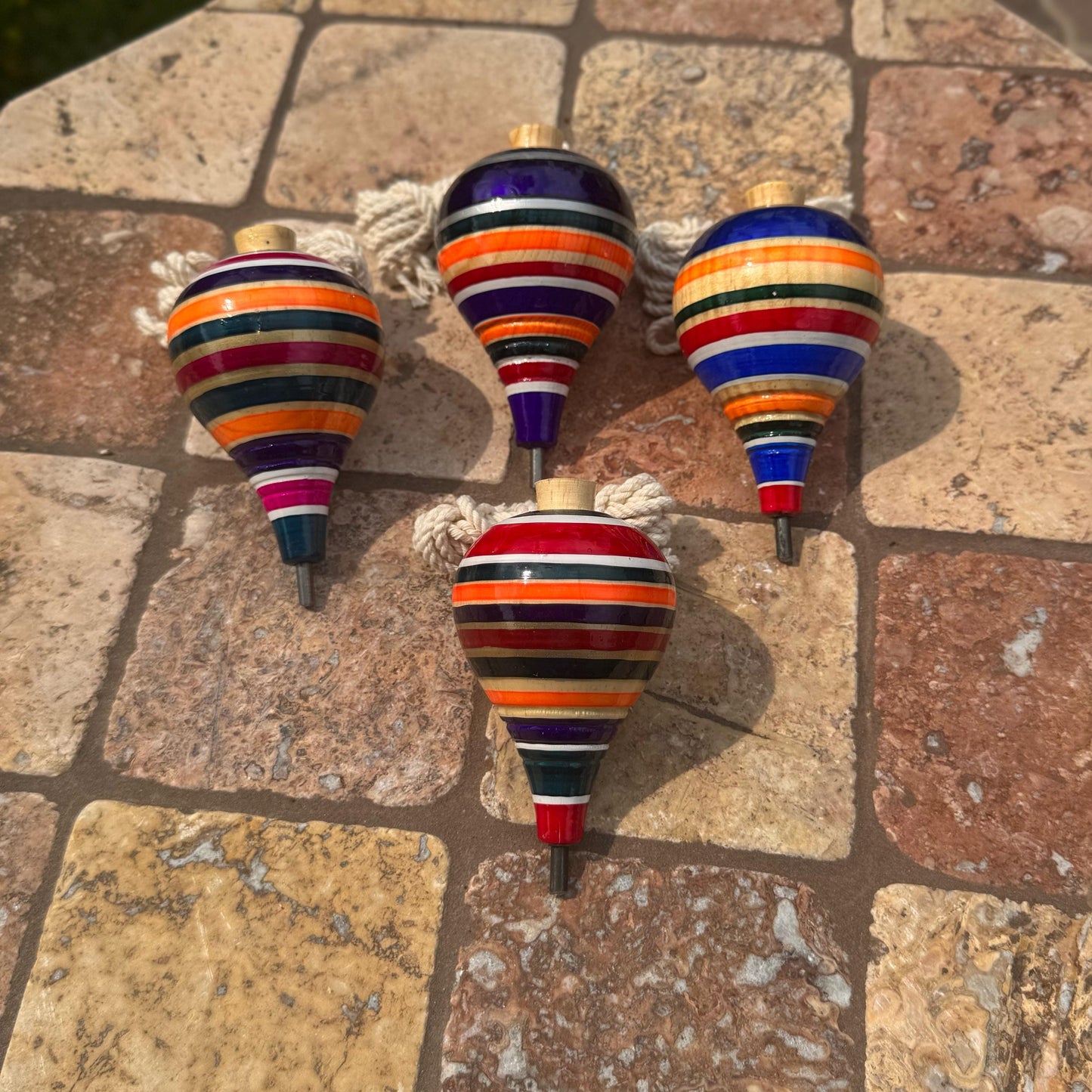 Handmade Mexican Trompo | Classic wooden spinning toy | Gift and party favors | Toys for kids | Sets of 5, 10, 15, and 20 available!