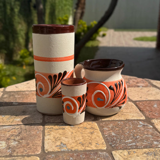 Mexican mug, tumbler, and shot glass trio | Handmade in Mexico | Kitchen and dining | Water tumbler | Shot glass | Coffee and tea mug