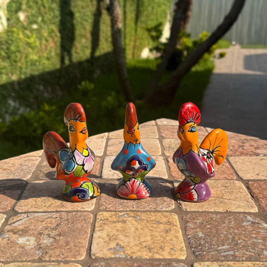 Ceramic Small Rooster Statue | Handmade in Mexico | Traditional talavera pottery | Home Decor | Gallo | Yard Decor