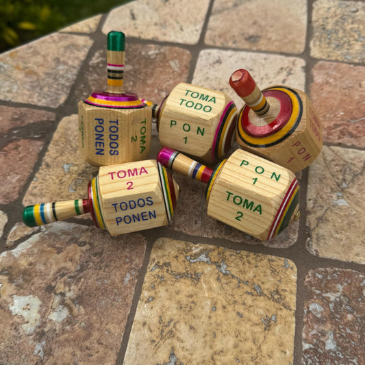 Mexican Toma Todo "Pirinola" | Handmade in Mexico | Party game | Posada and Quince | Drinking game | Sets of 5, 10, 15, and 20 available!