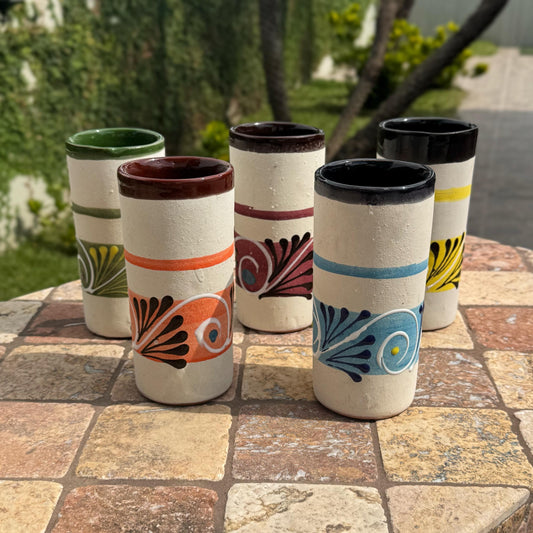 Mexican ceramic clay Tumbler/cup | Handmade in Mexico | Kitchen | Sets of 5, 10, 15, and 20 available! |  Perfect for parties and weddings