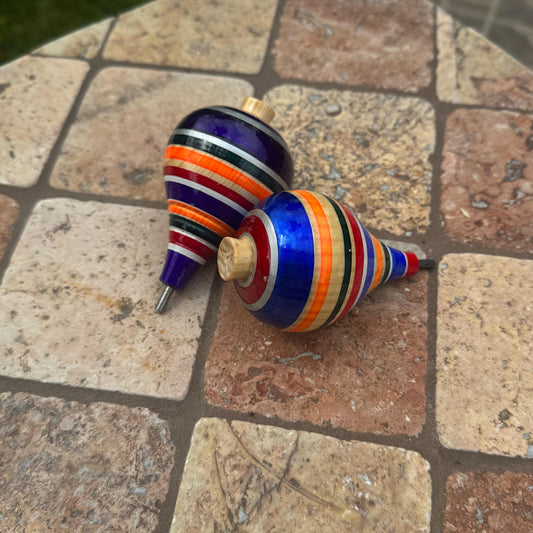 Handmade Mexican Trompo | Classic wooden spinning toy | Gift and party favors | Toys for kids | Sets of 5, 10, 15, and 20 available!