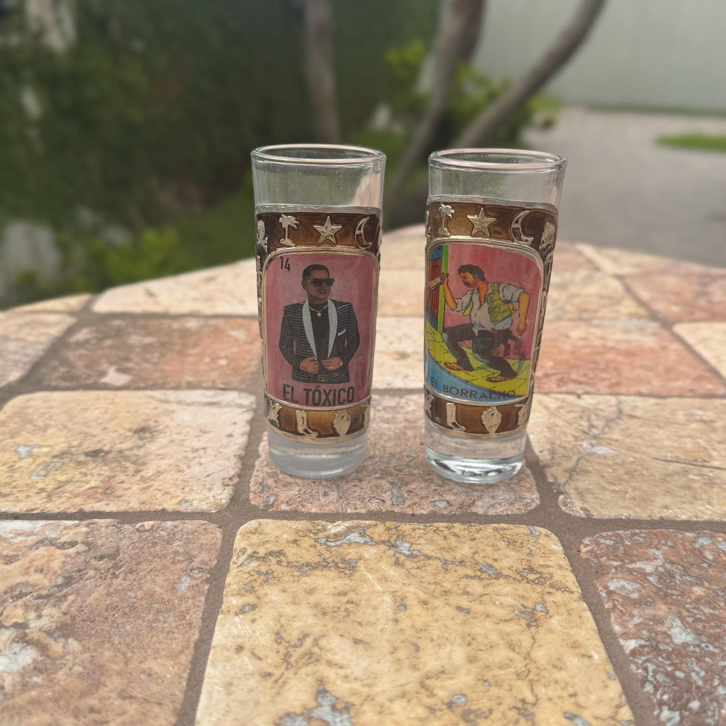 Loteria shot glasses | Handmade in Mexico | Barware | Loteria Bingo game | Colorful and unique shot glass | Kitchen and dining room decor