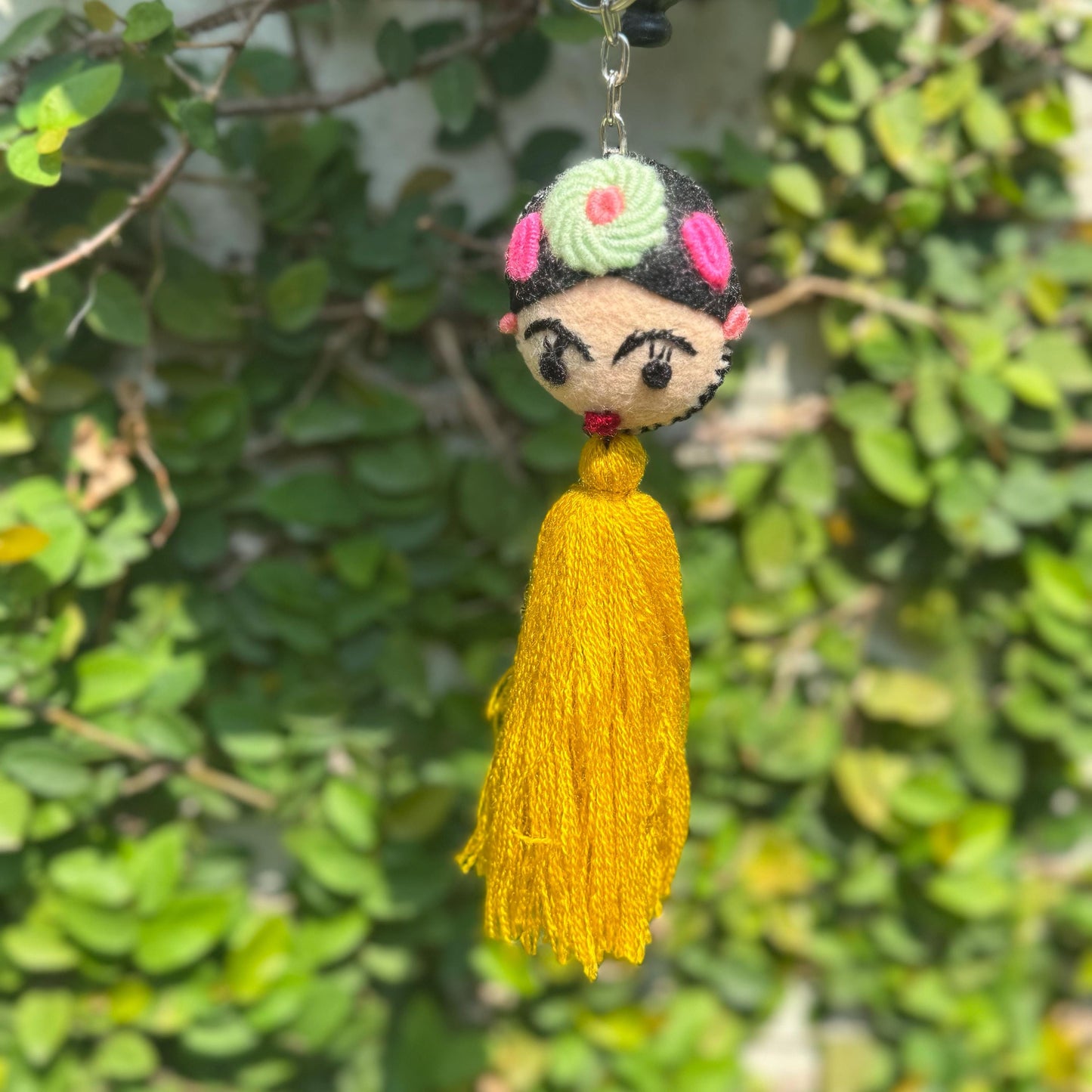 Frida Kahlo Tassel Keychain | Handmade in Mexico | Key accessory | Wallet addition | Colorful Tassel