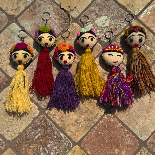 Frida Kahlo Tassel Keychain | Handmade in Mexico | Key accessory | Wallet addition | Colorful Tassel